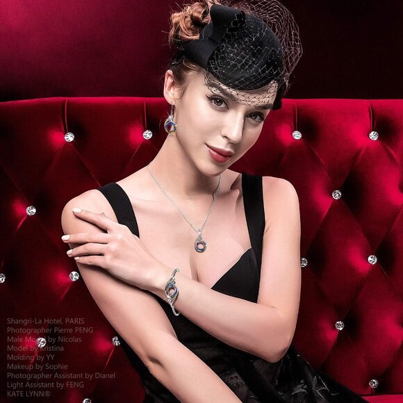 Rise From the Ashes Phoenix Necklace Made with Crystals from Austria, 18"+2" Nec - Picture 5 of 7